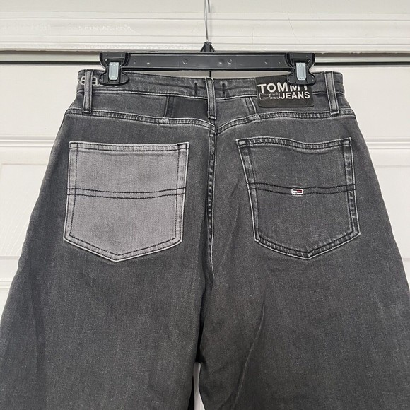 Tommy Hilfiger Y2K LOOK Mom Jeans, Cotton, High Rise tapered Grey Size 28 - Picture 4 of 12